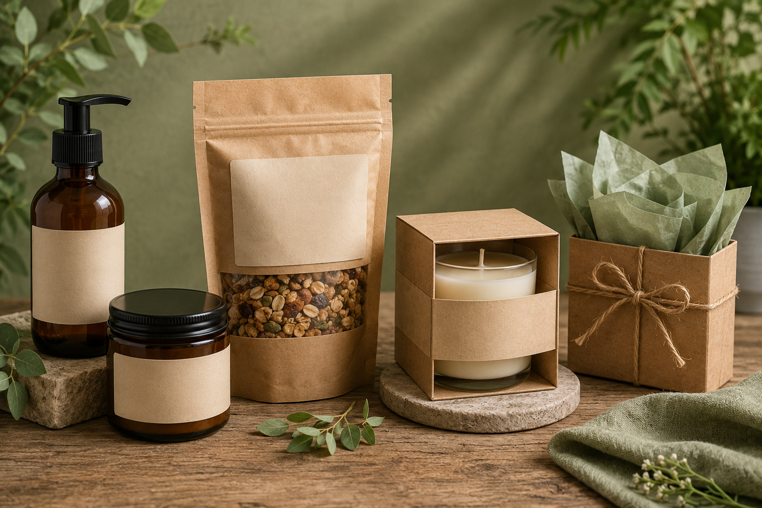 eco friendly cosmetic food candle gift packaging